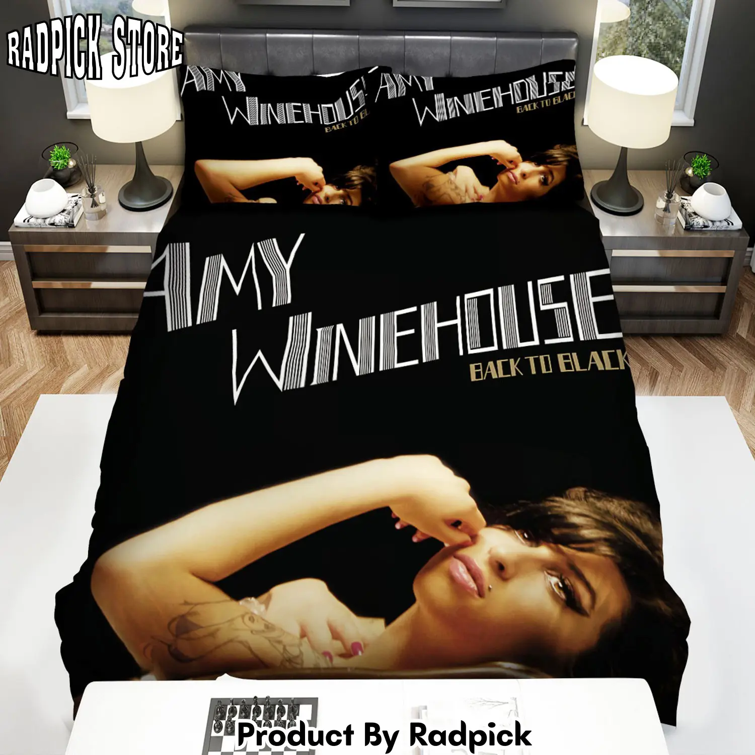 Radpick amy winehouse back to black album cover bed sheets spread comforter duvet cover bedding sets rp3278800